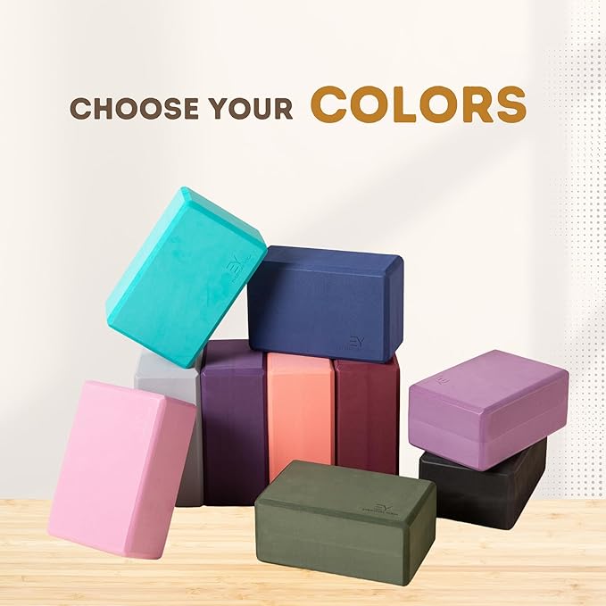 Everyday Yoga Foam Block and Yoga Strap Set, Soft Non-Slip Surface for Stability, Balance, and Deepen Stretches - Ideal for Yoga, Pilates, and Meditation Accessories