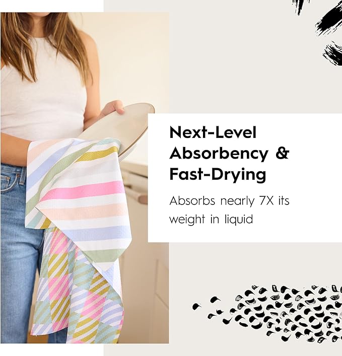 GEOMETRY Bar Towels for Kitchen Premium Towels for Cleaning Dishes & Glassware - Absorbent & Fast Drying Kitchen Towels - Star Spangled, 12" x 14" - 1-Piece