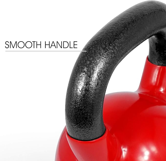 Yes4All Kettlebell, Vinyl Coated Kettlebell Cast Iron Sets with Stable Flat Bottom for Full Body Workout, Push up, Grip Strength Training & Weights Exercises