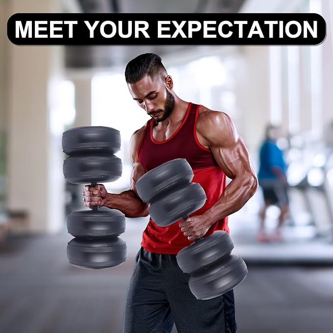 Water Filled Dumbbells Set - Water Filled Weights - Portable Travel Weights - Weights Adjustable Dumbbells - Portable Fitness Equipment - Strength Training - Fitness and Shaping