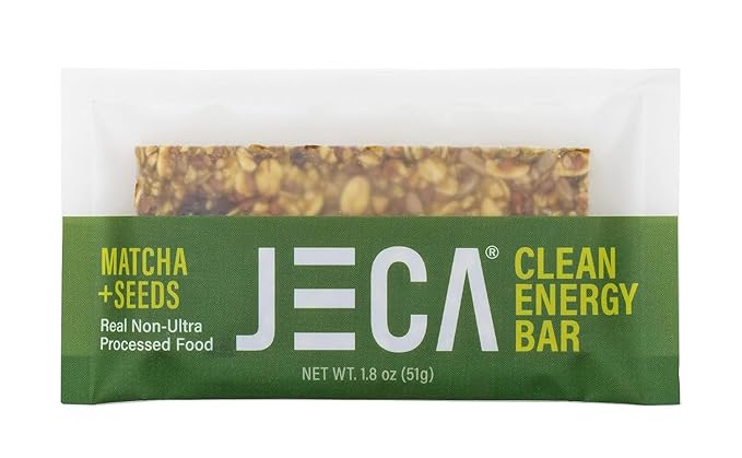 JECA® Matcha Seeds Energy Bars - Plant-Based Snack with Matcha Green Tea, Oats, Peanuts, & Organic Agave Nectar - Vegan, Gluten-Free, Non-GMO - Natural Ingredients - Chewy Texture - 1.8 oz, 12-Pack