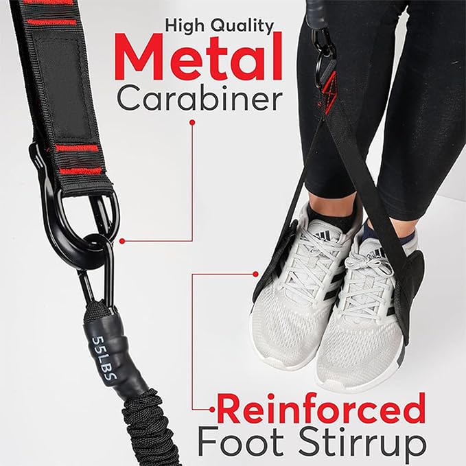Pull Up Assistance Bands 260lbs – Heavy Resistance Bands for Pull Ups with Feet Rest, Height Adjustable Pull Up Bar Bands, Strength Training Workout Equipment