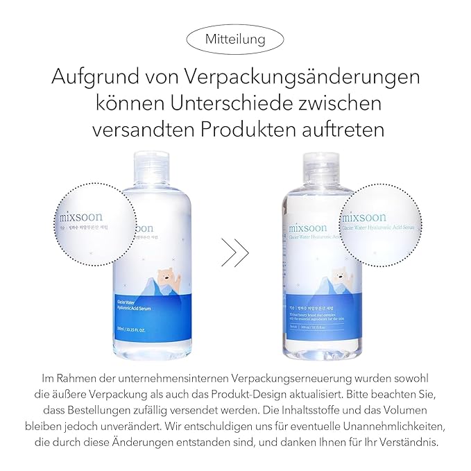 mixsoon Glacier Water Hyaluronic Acid Serum - Non-greasy Hydration Booster, Firming Facial Serum For Radiant, Dewy Skin - Korean Serum for Glass Skin (10.14 fl.oz / 300ml)