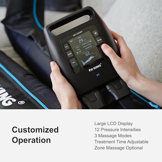 FIT KING Air Compression Recovery System, Cordless Full Leg Massager with Dynamic Pressure, Reduces Muscle Pain and Improves Circulation, Fast Recovery for Athletes (Large)