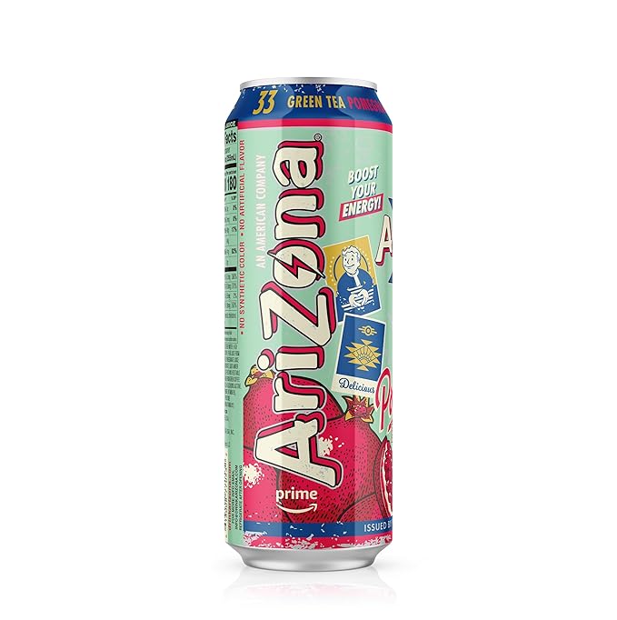 AriZona x Fallout Pomegranate Green Tea, 12 pack 22 fl oz - 234mg Natural Caffeine per Can