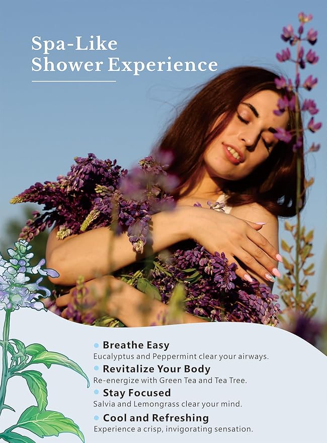 Shower Steamers Aromatherapy - Valentine's Day Gifts for Women, 6 Scents Eucalyptus and Mint Shower Bombs Long Lasting, Individually Wrapped, Stocking Stuffers for Women, Blue