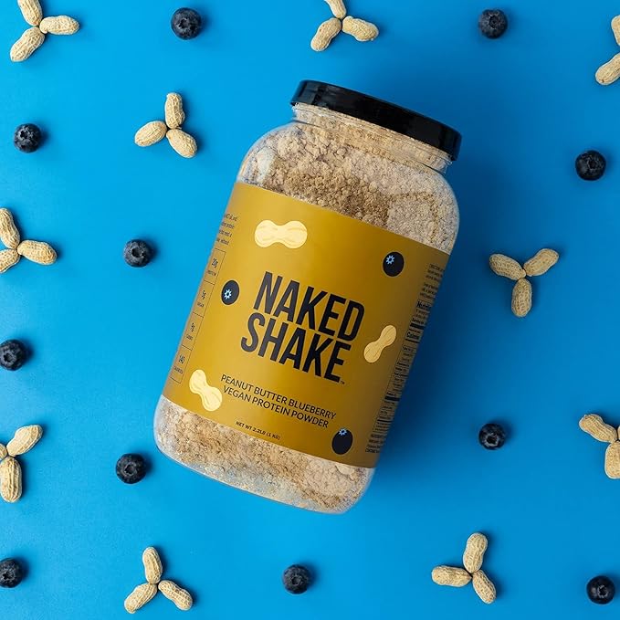 Naked Shake - Peanut Butter Blueberry Protein Powder, Plant Based Protein with Mct Oil, Gluten-Free, Soy-Free, No Gmos Or Artificial Sweeteners - 30 Servings