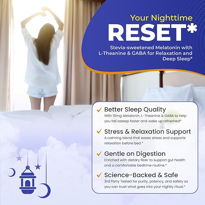 Dr Sugar Labs โ Sleep Aid Melatonin Powder Made in USA | Enjoy in Warm Milk or Herbal Tea | 10mg Melatonin Sleep Supplement | 0 Sugar, Stevia-Sweetened with L-Theanine, GABA & Fiber | 30 Servings