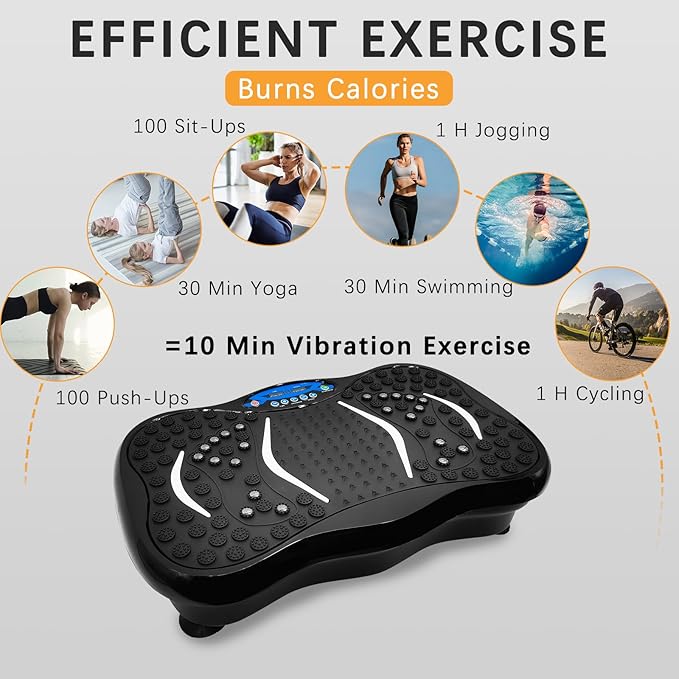 Vibration Plate Exercise Machine with Remote Control, Whole Body Workout Vibration Platform , Lymphatic Drainage Machine for Weight Loss Shaping Toning Wellness Home Gyms Workout