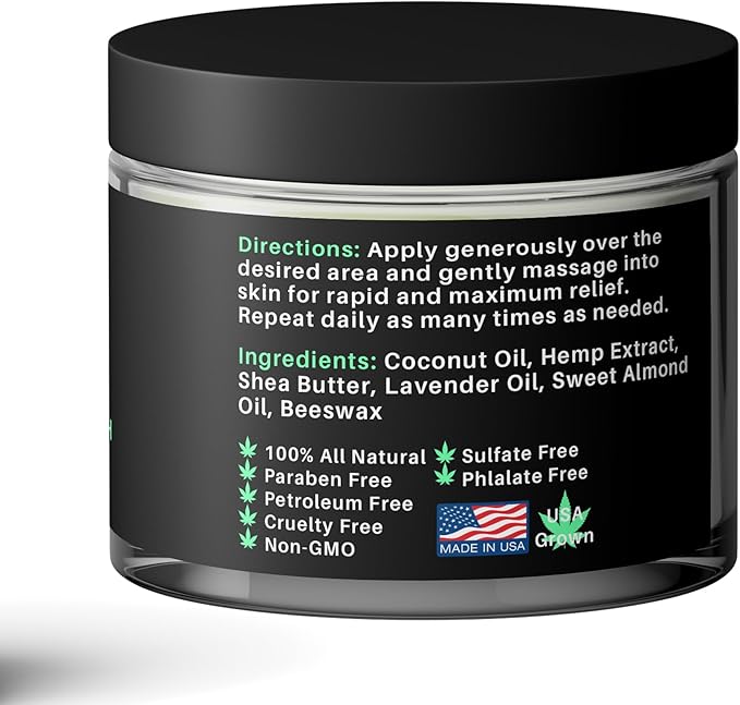 Medical Miracles New Hemp Salve Super Intense Strength 20,000 MG. Ideal for HIPS, Joints, Neck, Back, Elbows, Fingers, Hands, and Knees. 100% Natural - Proudly Made in USA