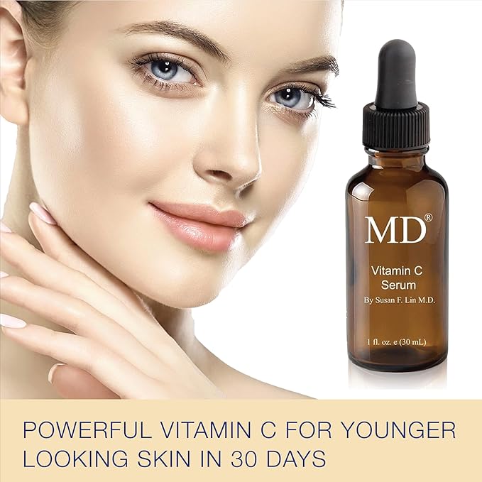 MD Ultimate Vitamin C Serum – Anti-Aging Face Serum with L-Ascorbic Acid for Dark Spot Reduction, Fine Line & Wrinkle Care, and Collagen Support for Radiant Skin