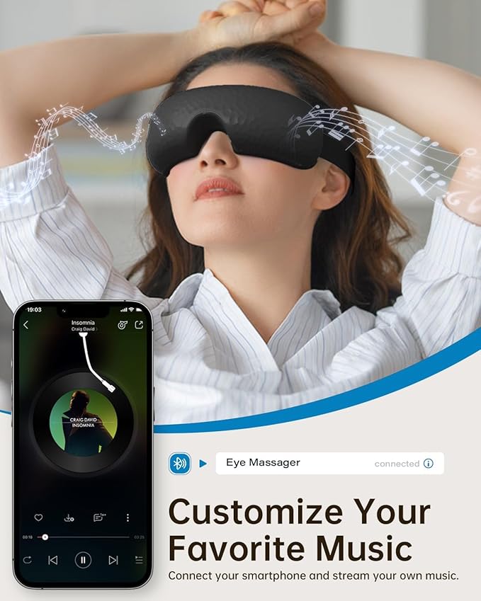 Eye Massager with Heat,Massaging Eye Mask Presents Birthday Gifts for Women mom Men him,Rrelaxing Eye Care Headache Massager Equipment for migraines Relax eyeris