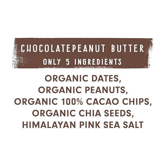 JONESBAR (Chocolate Peanut Butter, 12 Count (Pack of 1)), USDA Organic Fruit & Nut Bar, Non-GMO, Kosher, Vegan, Gluten Free, Simple Snack Bar