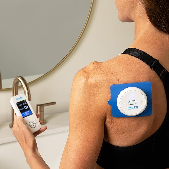 NeuroMD 2-Pack Square Replacement TENS Unit Electrode Pads for Wireless Muscle Stimulator & Pain Relief - Reusable 30 Times | Snap-On Connector | Compatible with Whole Body Corrective Therapy Device