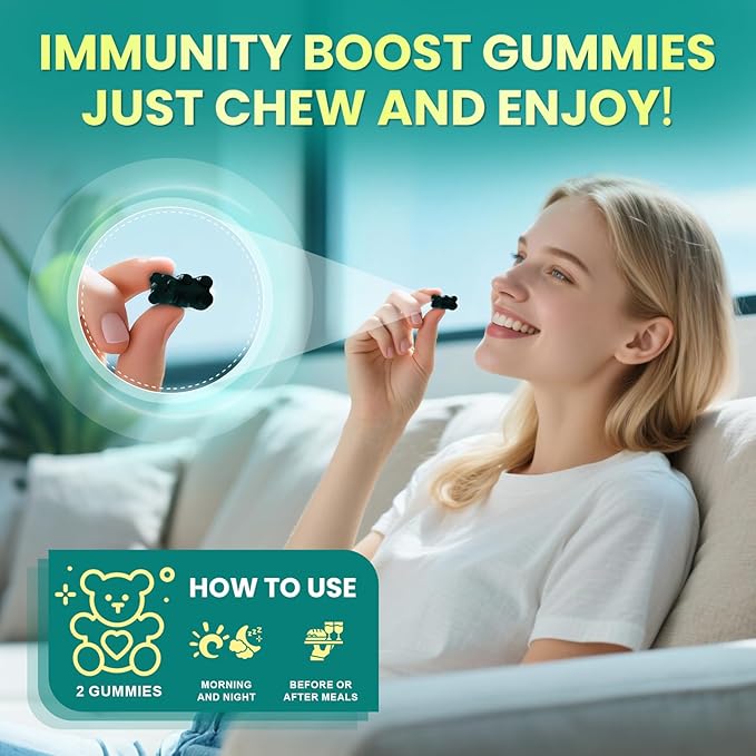 Sea Moss Gummies | Black Seed Oil Ashwagandha Chlorophyll | with Turmeric, Magnesium, Elderberry, Manuka Honey - Irish Sea Moss Gummy for Immune & Digestive, Gut Detox Support | Vegan, 120