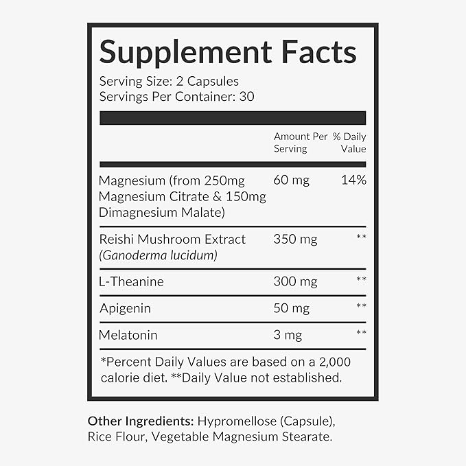 Beam Dream Sleep Capsules, L-Theanine, Apigenin, Reishi and Magnesium, Third Party Tested Natural Sleep Aid & Sleep Supplement for Deep Sleep, Relaxation and Recovery, Sleep Support, 30 Servings