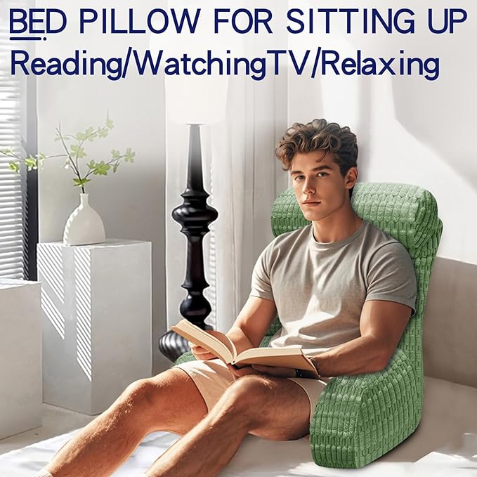 Back Pillow for Bed Sitting Up, Reading Pillow, Extra Large Arm Pillows for Adults for Back Support,Bed Pillow for Sitting up for Watching TV/Gaming/Relaxing