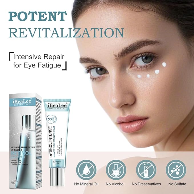 Temporary Tightener Eye Cream-Instantly Reduces Under- Bags, Dark Circles & Wrinkles, Anti-Aging with Retinol & Hyaluronic Acid, Under Eye Creams Suit Women Men Firm Smooth firming Non-Greasy-A1A1A1