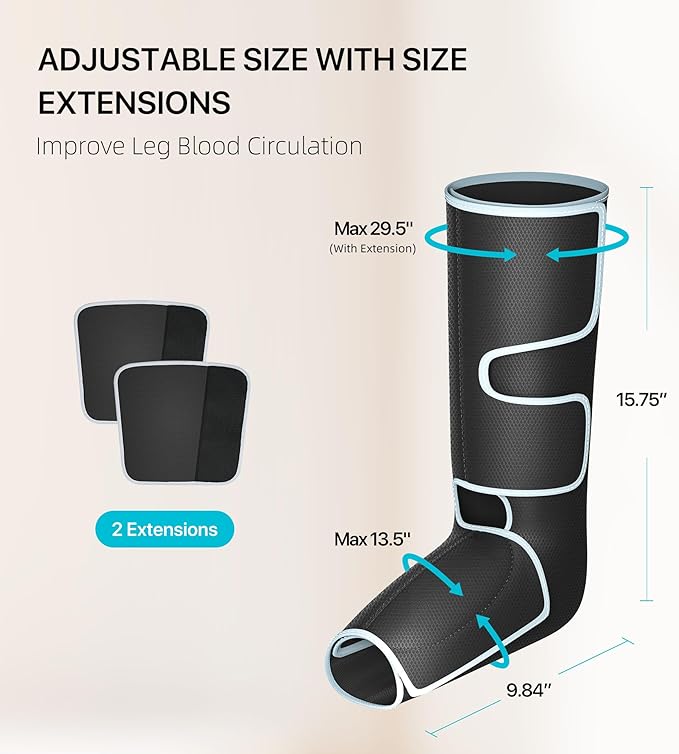 ALLJOY Leg Massager for Circulation and Pain Relief FSA, Gifts for Dad Mom Mothers Day Fathers Day, Leg Massager with Heat and Compression Helpful for Vericose Veins, Fatigue, Cramps, Swelling, Edema