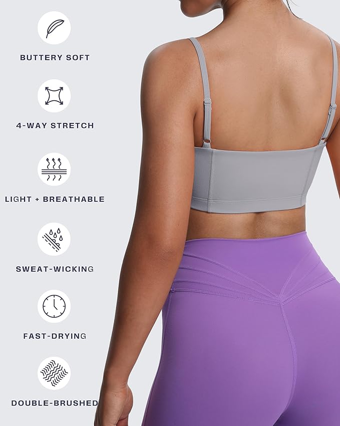 Aoxjox Women's Workout Bandeau Bras Training Fitness Running Yoga Crop Tank