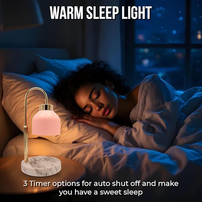 Adjustable Electric Candle Warmer Lamp with Timer - Safe & Dimmable Fragrance Diffuser for Wax Melting and Jar Candles - Modern Home Decor and Gift Ideas