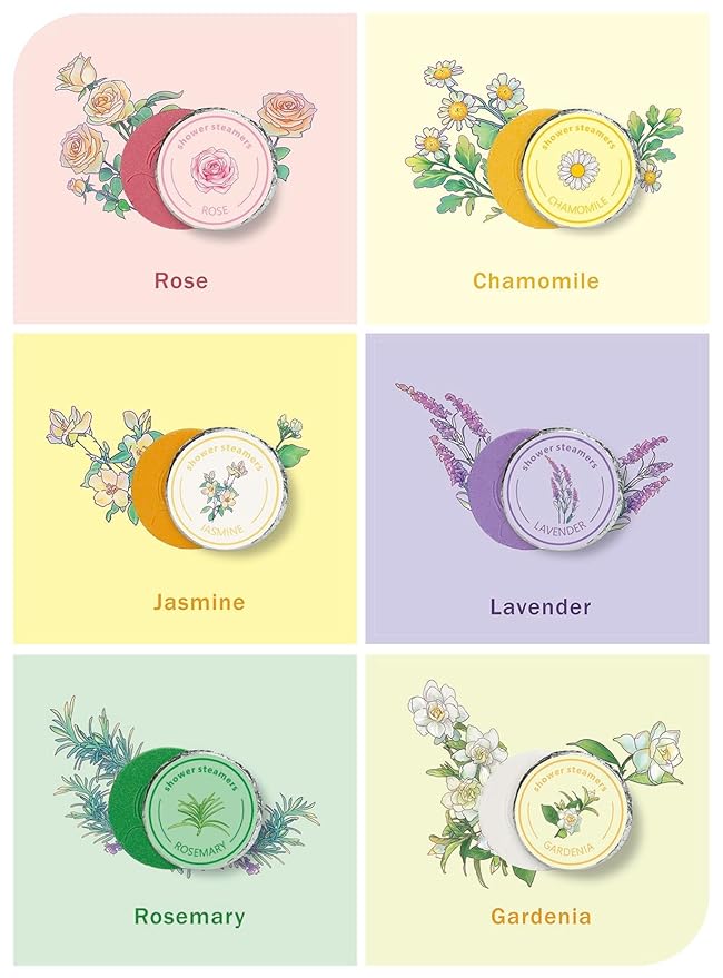 Shower Steamers Aromatherapy - Valentine's Day Gifts for Women, 6 pcs Peppermint Self Care Bath Bombs with Natural Essential Oils, Relaxation Spa Gifts for Teen Girl&Mom&Sister&Bridesmand&Friend, Pink