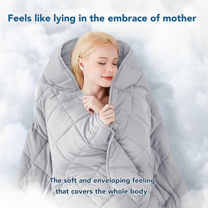Topcee Weighted Blanket for Adults (15lbs 48"x72"), Minky Dots Heavy Blanket for Woman, Man Sleeping, Soft, Cozy and Cooling Weighted Throw Blankets, Machine Washable, Grey
