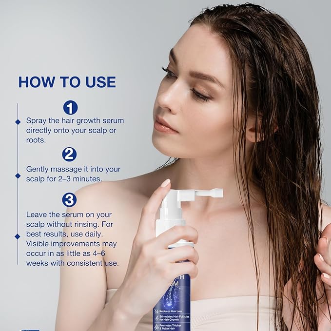 VENANOCI Hair Growth Oil Spray: with Rosemary, Biotin, Batana Oil & Rice Water – Natural Anti-Hair Loss Treatment for Thinning Hair – Promotes Thicker, Fuller Hair for Women & Men – All Hair Types
