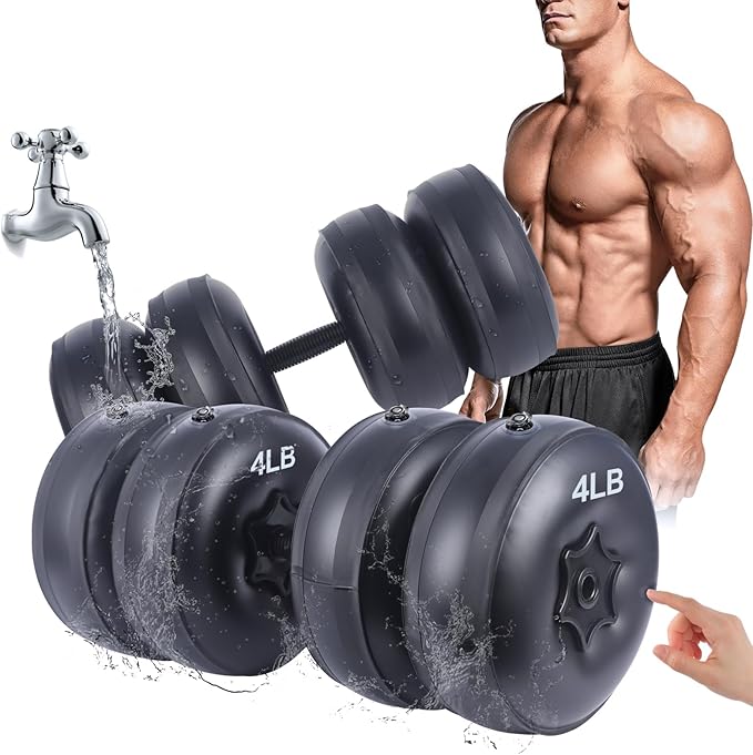Water Filled Dumbbells Set - Water Filled Weights - Portable Travel Weights - Weights Adjustable Dumbbells - Portable Fitness Equipment - Strength Training - Fitness and Shaping