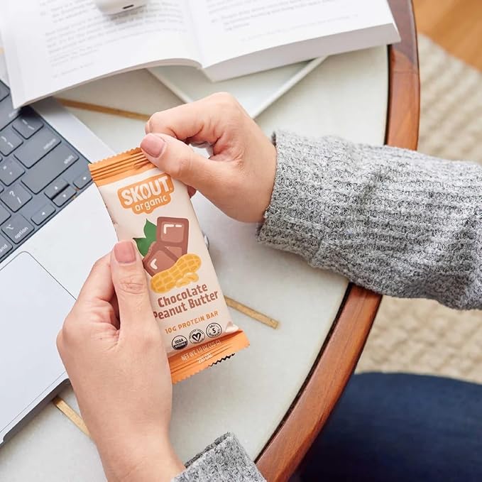 Skout Organic Plant-Based Protein Bars Variety Pack (12 Pack) 3 Flavors - 10g Protein - Vegan Protein Bars - Only 6 Ingredients Or Less - Easy Snack - Gluten, Dairy, Grain & Soy Free