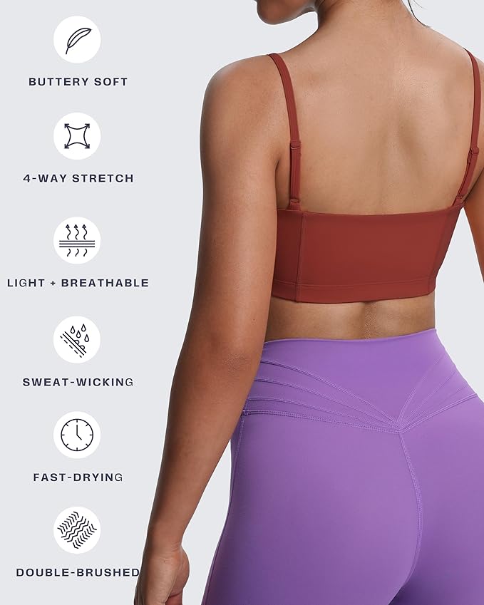 Aoxjox Women's Workout Bandeau Bras Training Fitness Running Yoga Crop Tank