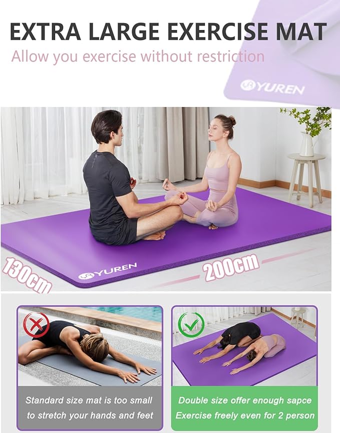 Large Yoga Mat 78"x 51" 20mm/15mm/10mm Thick Workout Mats for Home Gym, Extra Wide Workout for Women Men Gym Flooring Exercises