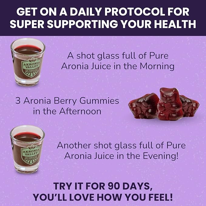 Aronia Berry Gummies | 45 Vegetarian Gummies | Pack of 1 | Immune Support, for Health and Wellness, Delicious Aronia Flavor