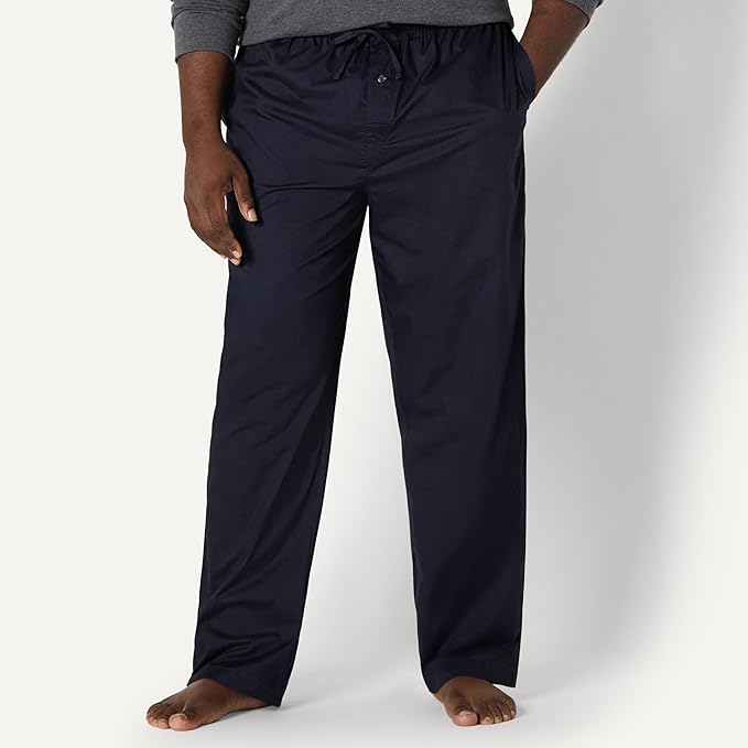 Amazon Essentials Mens Straight-Fit Woven Pajama Pant with Pockets