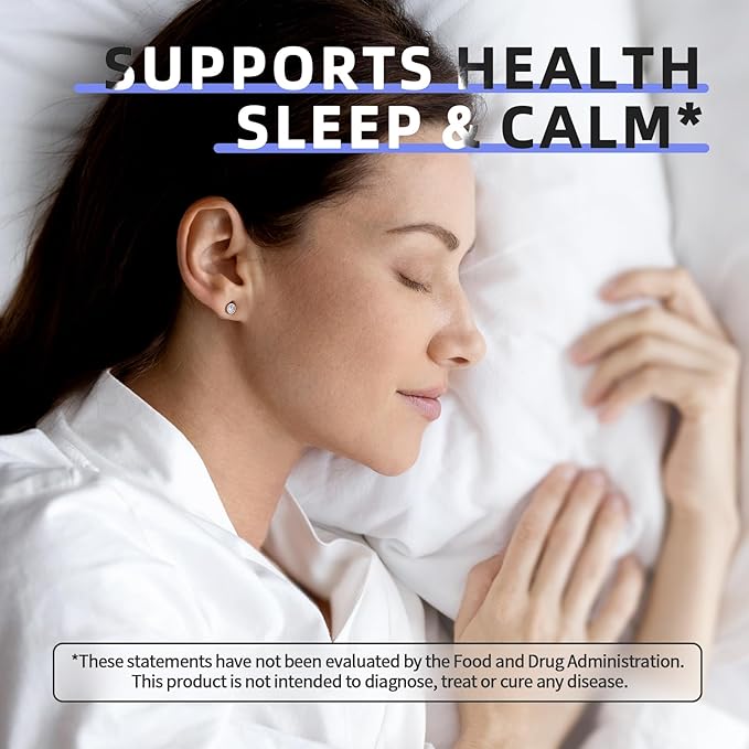 Magnesium Glycinate 850mg Capsules with L-Theanine, Chamomile & GABA for Sleep, Calmness, Muscle, Bone Health & Immune Support, Magnesium for Women and Men, Vegan, High-Absorption, 60 Count