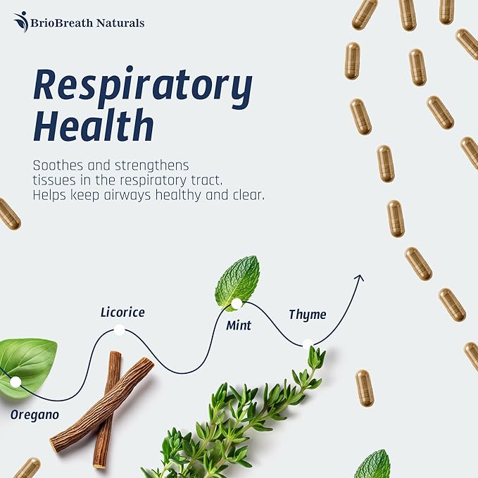 Lung Support Supplement - Natural Capsules for Lung Cleanse and Detox - Made in USA - Respiratory System; Mucus Clear - Vegan Supplement for Lung Detox; Respiratory Support - 60 Capsules