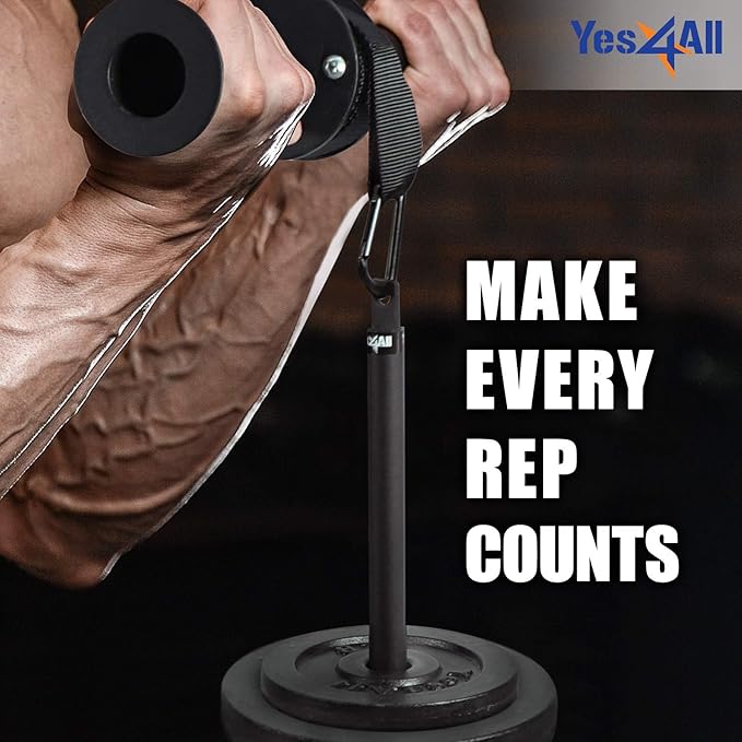 Yes4All Cable Machine Attachment, Double D Hanlde & Tricep Rope Cable Attachment, Weight Machine Accessories Load 880 LB for Home Gym