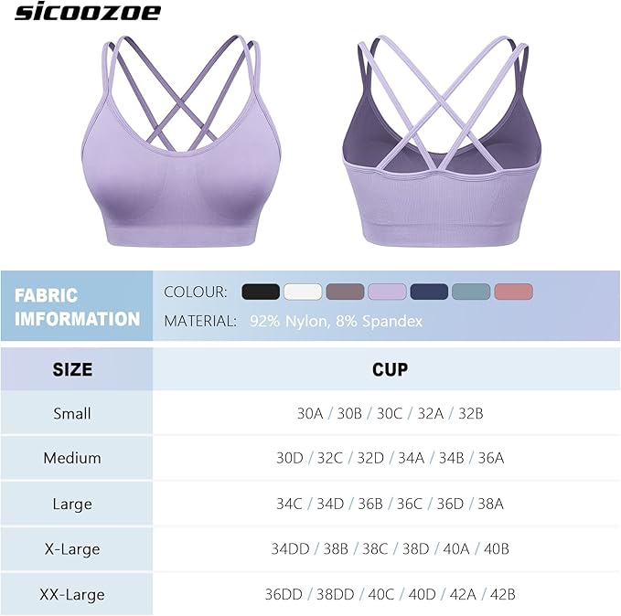 Women's Cross Back Sports Bra Padded Strappy Medium Support Yoga Bra for Workout Fitness 3 Pack