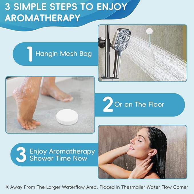 Shower Steamers Aromatherapy, 15 Pack Eucalyptus & Mint Shower Bombs with Natural Essential Oils, Spa Shower Tablets, Relaxation & Self Care Gifts for Women, Stress Relief, Nasal Relief