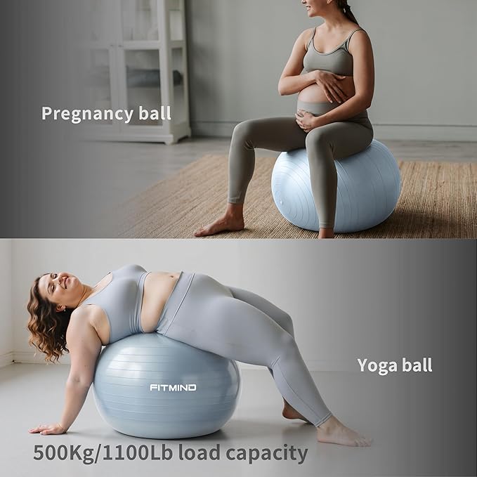 Exercise Balls Set 22-30 Inch & 9 Inch, Small Pilates Ball with Pump, Pregnancy Ball for Women, Yoga Balls for Exercise, Small Exercise Ball for Between Knees, Stability, Physio