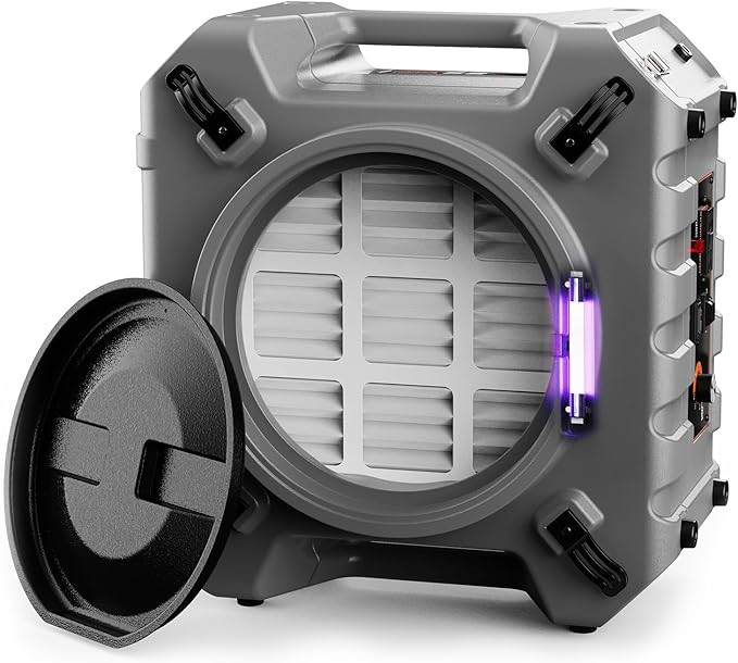 Abestorm 750 CFM Air Scrubbers with UV-C Light, Commercial HEPA Air Scrubber for Damage Restoration, Stackable Negative Air Machine with 4-Stage Filtration, S1