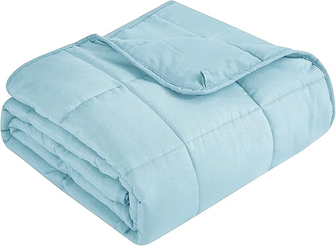 Topcee Weighted Blanket for Adults (15 lbs, 48" x 72") Twin Size Soft Cooling Heavy Blanket Sleeping, Apply to 130-160 lbs Body, Thick Breathable Blanket with Glass Bead, Easy Care
