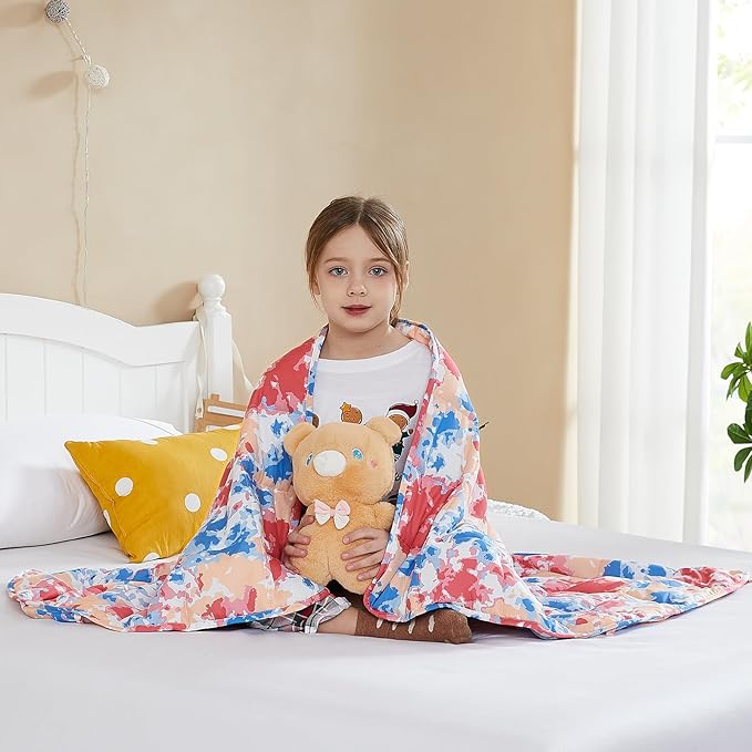 L'AGRATY Weighted Blanket - 36"x48" 5lbs Microfiber Material with Glass Beads Small Blanket for All-Season Summer Fall Winter Soft Thick