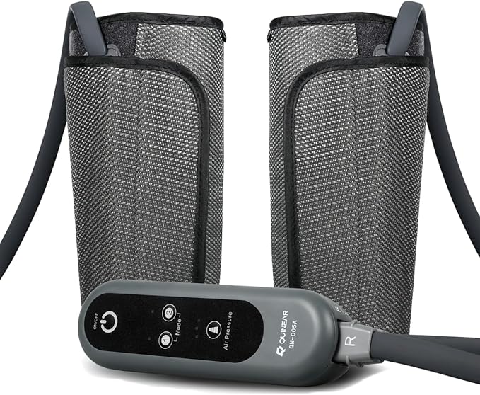 QUINEAR Air Compression Leg Massager for Circulation & Pain Relief, Calf Massagers with 2 Modes & 3 Intensities, Sequential Compression Device (SCD) for RLS, Edema, FSA-HSA - Ideal Gift