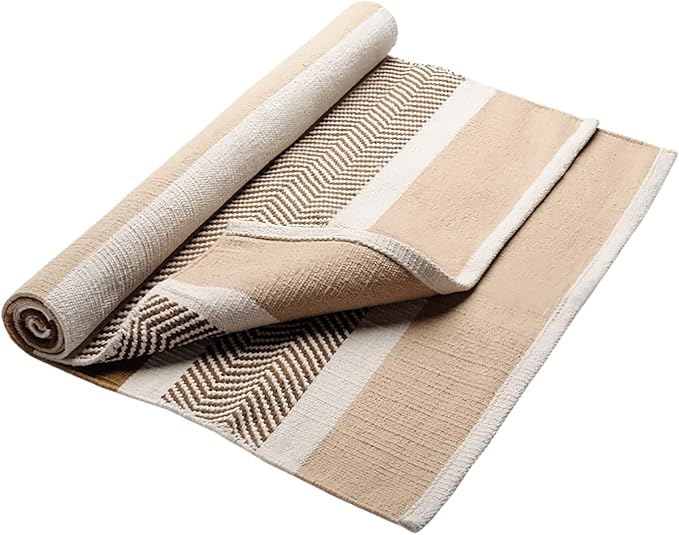 Hugger Mugger Cotton Yoga Rug - Absorbent, Grippy Tight Weave, Ashtanga and Hot Yoga Rug, Helps with Slippery Hands and Feet