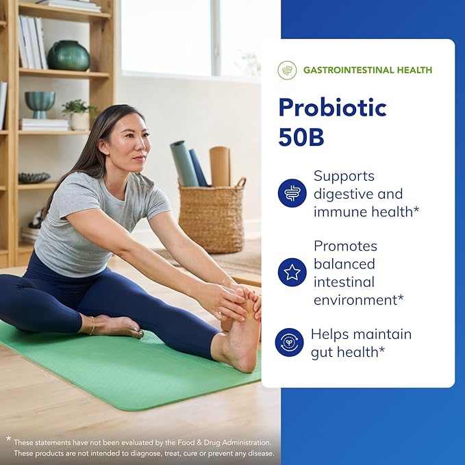 Pure Encapsulations Probiotic 50B - Digestive Health Probiotic - Immune Supplement* - Acid-Resistant Capsules - Gluten Free & Non-GMO - 60 Capsules