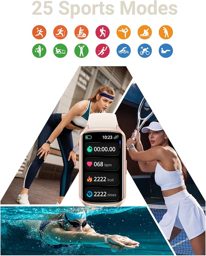 Health Fitness Tracker with 24/7 Heart Rate, Blood Oxygen, Blood Pressure, Sleep Tracker, 5ATM Waterproof Activity Trackers with Step Tracker, Pedometer (S & L Bands Included)