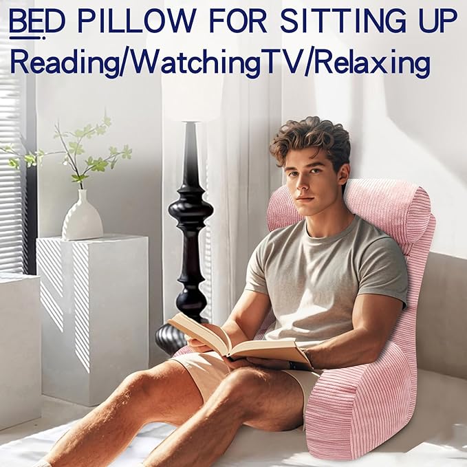 Back Pillow for Bed Sitting Up, Reading Pillow, Extra Large Arm Pillows for Adults for Back Support,Bed Pillow for Sitting up for Watching TV/Gaming/Relaxing