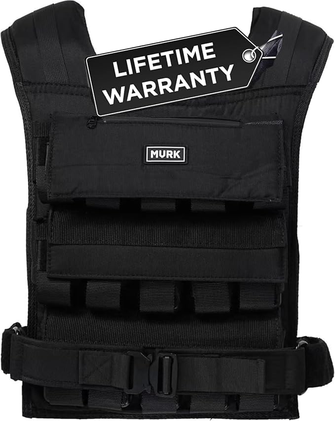 MVRK Weighted Vest Men 15lbs | 25lbs | 35lbs | 45lbs | 65lbs | 80lbs | 100lbs - Weighted Workout Vest With Removable Iron Weights, Heavy Duty Weighted Exercise Vest For Functional Training & Calisthenics - Weight Vest for Men