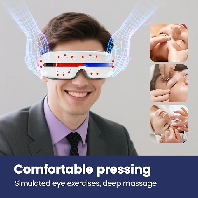 Eye Massager with Heat Sleep mask Massage for Migraines.Heated Eye Mask.Birthday Gifts for Mom Dad Women Men Wife Sister Her Him.Face Massager Mask for Headaches